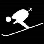 Snow Skiing Snow Skis Vinyl Decal Sticker|WHITE|Cars Trucks Vans SUV Laptops Wall Art|5.5″ X 4″|CGS481