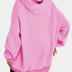 Trendy Queen Pink Hoodies Preppy Clothes Oversized Sweatshirts for Women Teen Girls Casual Soft Pullover Loose Cute Fall Winter Tops 2023