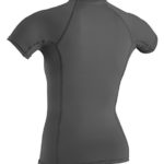 O’Neill Women’s Basic Skins UPF 50+ Short Sleeve Rash Guard, Graphite, M