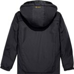 GEMYSE Boy’s Waterproof Ski Snow Jacket Fleece Windproof Winter Jacket with Hood (Black,8)