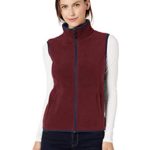 Amazon Essentials Women’s Full-Zip Polar Fleece Vest, Burgundy/Navy, Small