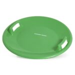 Slippery Racer Heavy-Duty Cold Resistant Downhill Pro Plastic Outdoor Winter Saucer Disc Snow Sled with Handles, Green