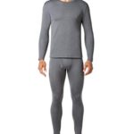 LAPASA Men’s Heavyweight Thermal Underwear Long John Set Fleece Lined Base Layer Top and Bottom M24 (Large, Dark Grey.)