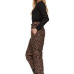 Arctic Quest Women’s Snow Ski Pants Water Resistant Softshell Insulated Flare for Snowboarding Hiking Winter Outdoor Pants, Leopard, X-Large