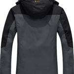 GEMYSE Men’s Waterproof Ski Snow Jacket Insulated Winter Windproof Fleece Jacket with Hood (Black Grey,Medium)