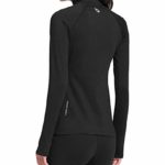 BALEAF Women’s Thermal Fleece Half Zip Thumbholes Long Sleeve Running Gear Pullover for Cold Weather Black Size M