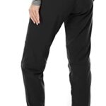 Wespornow Women’s-Snow-Ski-Pants for Winter Outdoor Fleece-Lined-Water-Resistant-Hiking-Insulated-Pants with Zipper Pockets (Black, X-Small)