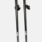 WSD Ski Poles Telescopic Adjustable Adult Downhill/Alpine Collapsible Pair with Baskets WSD, Black New, 115 cm – 135 cm (45″-53″)