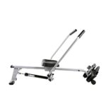 Sunny Health & Fitness SF-RW5639 Full Motion Rowing Machine Rower w/ 350 lb Weight Capacity and LCD Monitor, Silver