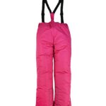 Hiheart Girls Snowboard Ski Pants with Detachable Suspenders Rose 12-14