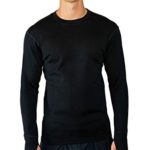 Woolx Mens Glacier Heavyweight Merino Wool Base Layer Shirt For Extreme Warmth, Black, X-Large