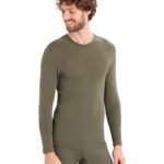 Icebreaker Merino Wool Long Sleeve Thermal Shirt for Men, 175 Everyday – Odor-Resistant Crewneck Hiking Shirt with Slim Fit – Merino Wool Base Layer, Men’s – Outdoor Clothing – XX-Large, Loden Green