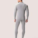 LAPASA Men’s Midweight Thermal Underwear Long John Set Fleece Lined Base Layer Top and Bottom M57 (Large, Midweight Grey)