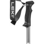 LEKI QNTM Lightweight Aluminum Ski Poles for Alpine Skiing – Black-Llight Anthracite-Bright Red – 125 cm