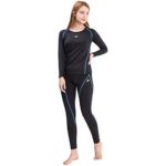 FITEXTREME Womens MAXHEAT Fleece Long Johns Thermal Underwear Set Black S