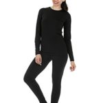Thermajane Women’s Ultra Soft Thermal Underwear Long Johns Set with Fleece Lined (X-Large, Black)