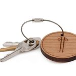 Ski Pole Keychain, Wood Twist Cable Keychain – Large