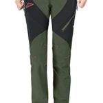Rdruko Women’s Hiking Pants Outdoor Waterproof Windproof Softshell Fleece Slim Snow Ski Pants(Green, US M)