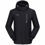 CAMEL CROWN Men’s Mountain Snow Waterproof Ski Jacket Detachable Hood Windproof Fleece Parka Rain Jackt Winter Coat Black XL