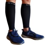 BeVisible Sports Calf Compression Sleeve Shin Splint Leg Compression Socks for Men & Women – Great For Running, Cycling, Air Travel, Support, Circulation & Recovery – 1 Pair (Black, Large – XL)