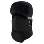 Mysuntown Winter Windproof Hat & Trapper Hat, Warm Hats for Men Outdoor Skiing Sport (Black)