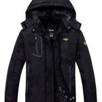 Wantdo Women’s Waterproof Mountain Jacket Fleece Windproof Ski Jacket, Black, Medium