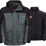 Wantdo Men’s 3-in-1 Ski Jacket Cotton Padded Winter Parka Sportswear Grey L