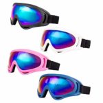 LJDJ Ski Goggles, Pack of 4 – Snowboard Adjustable UV 400 Protective Motorcycle Goggles Outdoor Sports Tactical Glasses Dust-proof Combat Military Sunglasses for Kids, Boys, Girls, Youth, Men, Women …