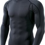 Tesla TM-MUT12-CHC_Medium Men’s Mock Long-Sleeved T-Shirt Cool Dry Compression Baselayer MUT12