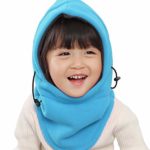 Kids Winter Windproof Cap,Children’s Double Warm Balaclava Face Mask for Cold Weather,Neck Warmer,Adjustable Full Face Cover Hat for Boys Girls,Perfect for Skiing,Cycling(SkyBlue+Grey)