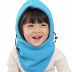 Kids Winter Windproof Cap,Children’s Double Warm Balaclava Face Mask for Cold Weather,Neck Warmer,Adjustable Full Face Cover Hat for Boys Girls,Perfect for Skiing,Cycling(SkyBlue+Grey)