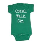 LOL Baby! Crawl Walk Ski Baby Bodysuit (Kelly, 6 Months)
