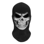JIUSY Skeleton Skull Balaclava Ghost Death Neck Warmer Face Mask Headwear Protection for Motorcycle Cycling Skiing Snowboarding Cosplay Costume Halloween Party Winter Summer Grim03 Simple Design Black