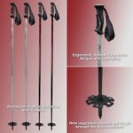 5th Element Stealth 2 Ski Poles for Adults-Designed for Snow Skiing-Downhill Skiing-All Mountain, Powder, Freestyle Ski Poles (Black/Red, 115cm)