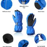 Century Star Kids Gloves Waterproof Boys Girls Ski Gloves Kids Snow Gloves for Toddlers Warm Winter Gloves for Kids Rose M (7-9 Years)