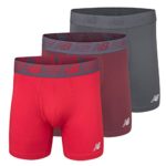 New Balance Men’s 6″ Boxer Brief Fly Front with Pouch, 3-Pack,Burgandy/Team Red/Thunder, Medium (32″-34″)