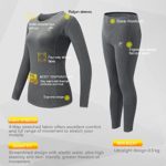 MeetHoo Thermal Underwear for Women, Winter Warm Base Layer Compression Set, Fleece Lined Long Johns Running Skiing Gray