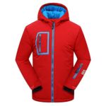 PHIBEE Mens Waterproof Windproof Outdoor Fleece Ski Jacket Red L