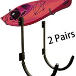 Protek 2 Pair of Indoor Outdoor 150 Lbs Kayak Canoe SUP Board Paddleboard Snowboard Surfboard Wakeboard Ski Storage Dock or Wall Mount Hook Display Rack Cradle Bar