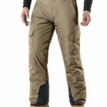 TM-YKB83-KHK_Medium Tesla Men’s Cargo Rip-Stop Snow Pants Windproof Ski Insulated Water-Repel Bottoms YKB83