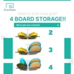 Flow Racks Kayak & Paddleboard Ceiling Storage Rack – Store Your Kayaks, SUP, Surfboard, Snowboard, Skis And More – Overhead Garage Storage Rack