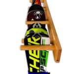 StoreYourBoard Timber Ski Wall Rack, 4 Pairs of Skis Storage, Wood Home and Garage Mount System, Natural Wood