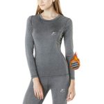 MeetHoo Thermal Underwear for Women, Winter Warm Base Layer Compression Set, Fleece Lined Long Johns Running Skiing Gray