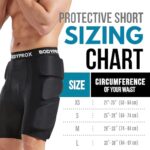 Bodyprox Protective Padded Shorts for Snowboard,Skate and Ski,3D Protection for Hip,Butt and Tailbone (Large) Black