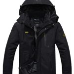 Wantdo Men’s Waterproof Mountain Jacket Fleece Windproof Ski Jacket US M  Black M