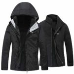 Diamond Candy Women’s 3 in 1 Winter Jackets with Hood Waterproof Rain Coat Softshell Warm Jacket for Ski Hiking Black