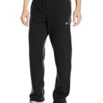 Champion Men’s Powerblend Open Bottom Fleece Pant, Black, XL