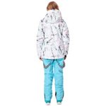 Women’s Ski Jackets and Pants Set Windproof Waterproof, Blue, Size Medium