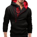 Hattfart Men’s Winter Clothes, New Men’s Casual Hooded Sweatshirt Tops Jacket (Black, XXL)