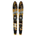 Hydroslide Adult Wide Track Water Skis Combo Pair, Black, 64-Inch